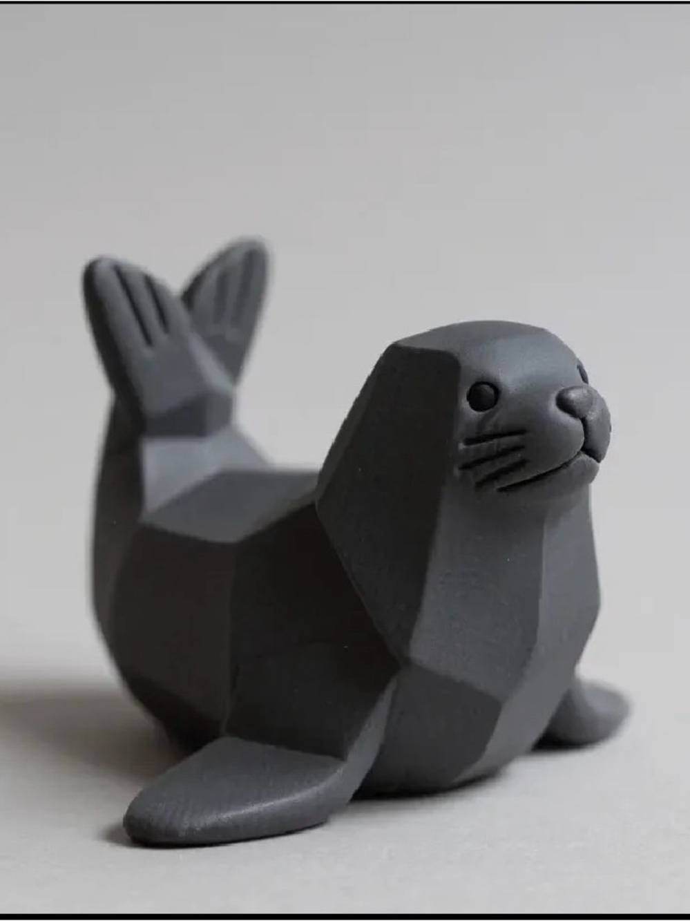 Gray Geometric Seal Small Pet Figurine